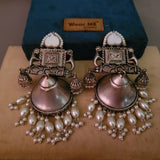 SILVER PLATED STATEMENT TRIBAL EARRINGS