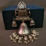 SILVER PLATED STATEMENT TRIBAL EARRINGS