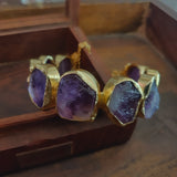 AMETHYST STONE BANGLE (ADJUSTABLE)