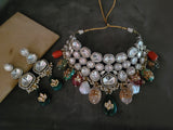 EXCLUSIVE FINEST QUALITY POLKI KUNDAN CHOKER WITH EARRINGS