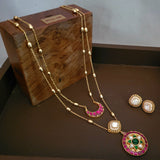 EXCLUSIVE STATEMENT POLKI KUNDAN NECKPIECE WITH EARRINGS