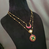 EXCLUSIVE STATEMENT POLKI KUNDAN NECKPIECE WITH EARRINGS