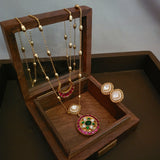 EXCLUSIVE STATEMENT POLKI KUNDAN NECKPIECE WITH EARRINGS