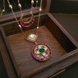 EXCLUSIVE STATEMENT POLKI KUNDAN NECKPIECE WITH EARRINGS