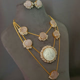 WEAR ME EXCLUSIVE ROSE QUARTZ NECKLACE WITH STUDS