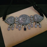TRIBAL SILVER PLATED CHOKER