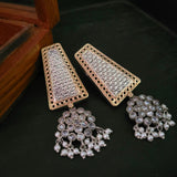 TRIBAL SILVER PLATED EARRINGS IN DUAL TONE