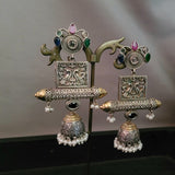 DESIGNER TRIBAL REAL SILVER PLATED EARRINGS