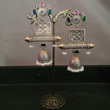 DESIGNER TRIBAL REAL SILVER PLATED EARRINGS