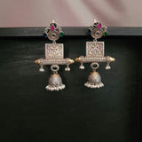 DESIGNER TRIBAL REAL SILVER PLATED EARRINGS