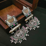 DESIGNER TRIBAL REAL SILVER PLATED EARRINGS