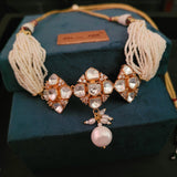 DESIGNER POLKI KUNDAN CHOKER WITH EARRINGS