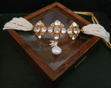 DESIGNER POLKI KUNDAN CHOKER WITH EARRINGS