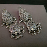 TRIBAL SILVER PLATED EARRINGS