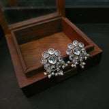 TRIBAL SILVER PLATED CHOKER WITH EARRINGS