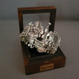 TRIBAL SILBVER PLATED TEMPLE BANGLE