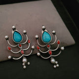 TRIBAL SILVER PLATED EARRINGS