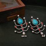 TRIBAL SILVER PLATED EARRINGS