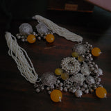 TRIBAL EXCLUSIVE SILVER PLATED CHOKER WITH EARRINGS