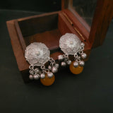 TRIBAL EXCLUSIVE SILVER PLATED CHOKER WITH EARRINGS