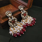 VICTORIAN KUNDAN CHOKER WITH EARRINGS IN ANTIQUE FINISH