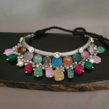WEAR ME EXCLUSIVE SEMI PRECIOUS TONE SILVER PLATED CHOKER