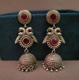 EXCLUSIVE TRIBAL SILVER PLATED POLKI KUNDAN NECKPIECE WITH EARRINGS