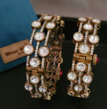 DESIGNER EXCLUSIVE POLKI KUNDAN OPENABLE BANGLES (PAIR)