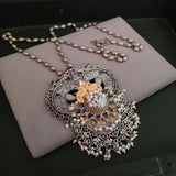 TRIBAL SILVER PLATED FUSION NECKPIECE WITH EARRINGS