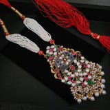 REAL SILVER CASTING AND SEMI PRECIOUS STONE NECKPIECE