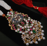 REAL SILVER CASTING AND SEMI PRECIOUS STONE NECKPIECE