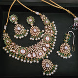 FINEST QUALITY POLKI KUNDAN CHOKER WITH EARRINGS AND MAANGTIKKA