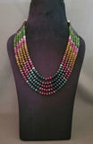 SEMI PRECIOUS STONE MULTI LAYER NECKPIECE
