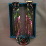 SEMI PRECIOUS STONE MULTI LAYER NECKPIECE