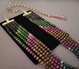 SEMI PRECIOUS STONE MULTI LAYER NECKPIECE