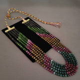 SEMI PRECIOUS STONE MULTI LAYER NECKPIECE