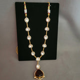 DESIGNER DOUBLET STONE KUNDAN NECKPIECE WITH EARRINGS