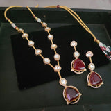 DESIGNER DOUBLET STONE KUNDAN NECKPIECE WITH EARRINGS