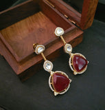 DESIGNER DOUBLET STONE KUNDAN NECKPIECE WITH EARRINGS
