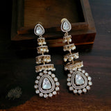 STATEMENT POLKI KUNDAN EARRINGS WITH PEARL HANGINGS