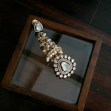 STATEMENT POLKI KUNDAN EARRINGS WITH PEARL HANGINGS