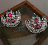 EXCLUSIVE POLKI KUNDAN FITTED EARRINGS (STUDS)