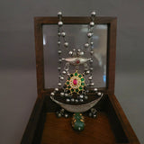 DESIGNER REAL SILVER PENDANT WITH SILVER PLATED BRASS STRING NECKPIECE