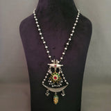 DESIGNER REAL SILVER PENDANT WITH SILVER PLATED BRASS STRING NECKPIECE
