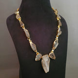 REAL UNCUT CITRINE STONE NECKPIECE