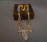 REAL UNCUT CITRINE STONE NECKPIECE