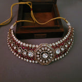 EXCLUSIVE FINEST QUALITY POLKI KUNDAN CHOKER WITH EARRINGS