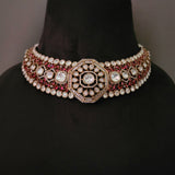EXCLUSIVE FINEST QUALITY POLKI KUNDAN CHOKER WITH EARRINGS