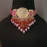 DESIGNER UNCUT POLKI KUNDAN CHOKER WITH EARRINGS