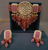 DESIGNER UNCUT POLKI KUNDAN CHOKER WITH EARRINGS